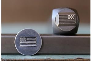 THE SUPPLY GUY 8mm American Flag Metal Punch Design Stamp - Supply Guy - CH-160