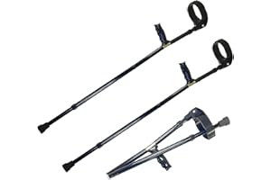 Adjustable Forearm Crutches for Adults,Folding Crutches,Pivoting Closed-Cuff,Aluminum Alloy Lightweight Elbow-Bending Walker,