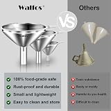 Walfos Mini Stainless Steel Funnels 3-Piece Set, Small Kitchen Transfer view 3