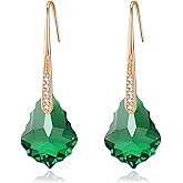 Dainty Austrian Crystal Baroque Drop Dangle Earrings for Women 14K Gold Plated Hook Earring Hypoallergenic Jewelry Gifts for Women