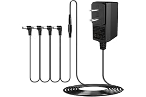 AITONE DC 9V Guitar Pedal Power Supply AC Adapter with 4 Way Daisy Chain Power Cord Cables for Pedal Keyboard Tip Negative 800mA-1A (A-P01)