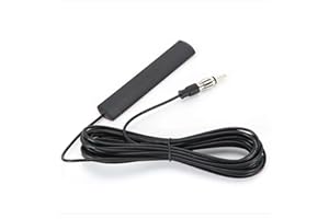 GENTECHVVYBUY Universal Car Radio Antenna AM FM Hidden Windshield Adhesive Mount Patch Antenna with Cable and DIN Plug Connector for Vehicle Truck SUV CarStereo Media Receiver -10FT/3Meters