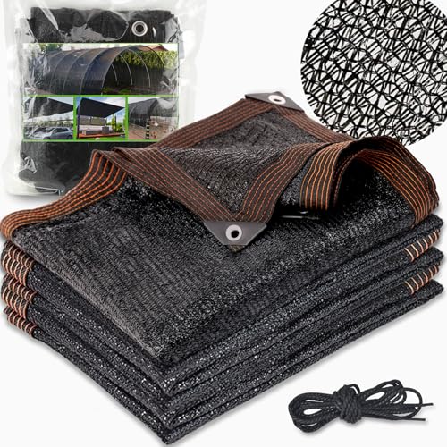 Garden Shade Cloth, 20 x 10 Ft 55% Plant Shade Cloth for Greenhouse Plants Outdoor, Remiawy Sun Shade Cover Sunblock Net Black Mesh Tarp Fabric with Grommets for Patio Pergola Canopy Chicken Coop