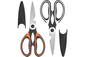 Kitchen Scissors All Purpose,2 Pcs Kitchen Shears Heavy Duty for Meat,Stainless Steel Ciseaux Cuisine for Food Chicken Poultr