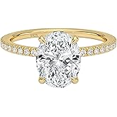 VISDIV 3CT Sterling Silver Engagement Rings AAAAA Cubic Zirconia CZ Wedding Bands For Women Oval Solitaire Simulated Diamond Silver/Gold Size 5-10