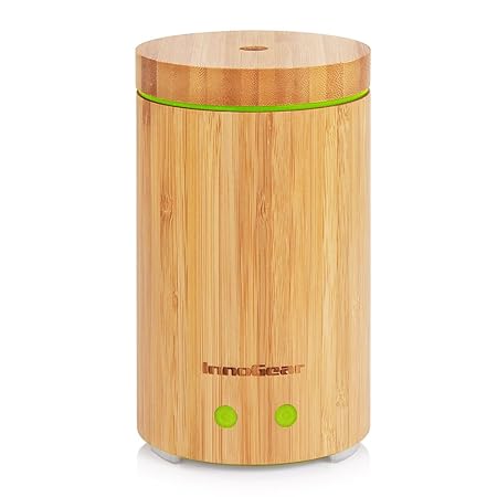 InnoGear echtem Bambus Aroma Diffuser Ultraschall Luftbefeuchter Ätherischesöl Aromatherapie Diffusor mit 7 farbigen LED Lich