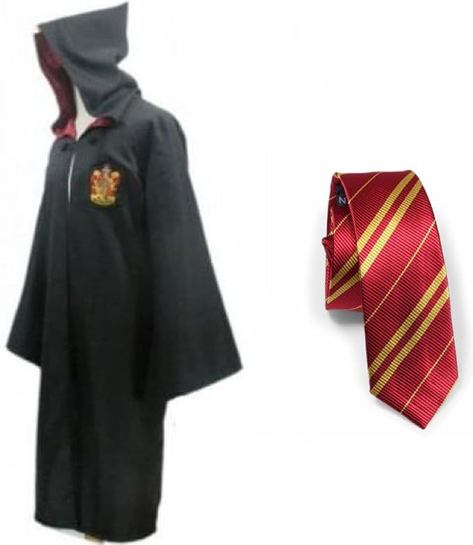 Harry Potter Gryffindor School Fancy Robe Cloak Costume And Tie (Size M)