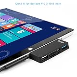 Surface Pro Hub Adapter/ Card Reader, High Speed USB 3.0 Transport and USB 2.0 for Mouse or Keyboard with SD(HC) Card Slot and TF Card Reader for Microsoft Surface Pro 3/ 4