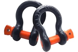 jamgoer 2 Pcs D Ring Shackles 1/2" Off Road Shackles 4409 lbs (2 Ton) Capacity 17637 Lbs MaximumBreak Strength Heavy Duty Rugged D Ring with Clevis Pin for Vehicle Recovery RV Car Truck