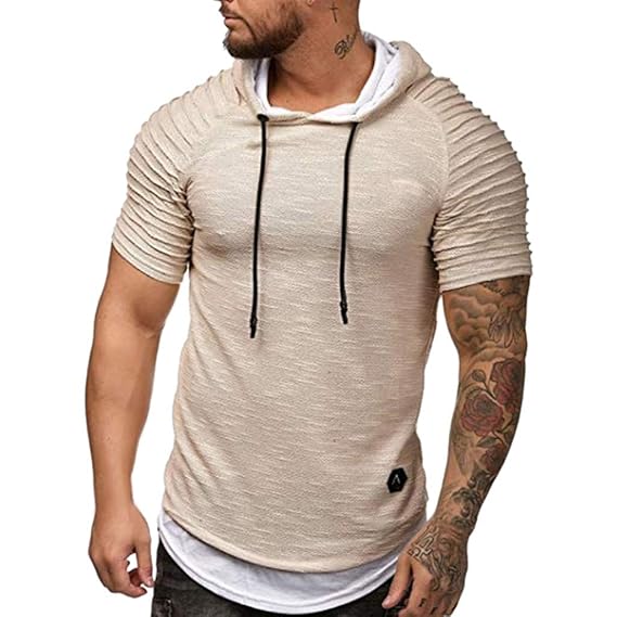 hooded short sleeve t shirt mens