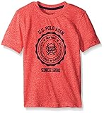 U.S. Polo Assn. Big Boys Flocked Logo Print T-shirt, Marled Red, 14/16