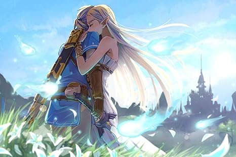 Amazon Co Jp ダイヤモンド絵画漫画ゼルダの伝説ブレスオブザワイルドウォールアート画像アートプリント絵画キャンバス上の家の壁の装飾 50x65cm ホビー