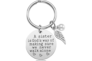 IJUQI Sister Gift - A Sister is God's Way of Making Sure We Never Walk Alone KeychainJewelry Christmas Birthday Gifts for Sisters from Sisters