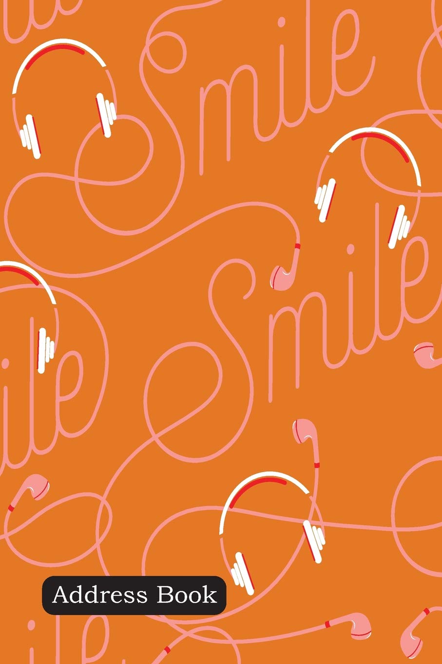 Address Book: Include Alphabetical Index With Trendy Wording of Smile Cover