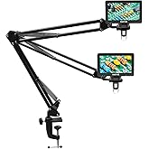Hayve Microscope Arm Stand，Adjustable Metal Bracket with Clamp and Grommet Base，Coin Microscope Mount ，Compatible with Model DM4 DM9 MS1 MS3&amp; Most 4.3'',7'' Digital Microscopes (1.37inch(for DM9-H))