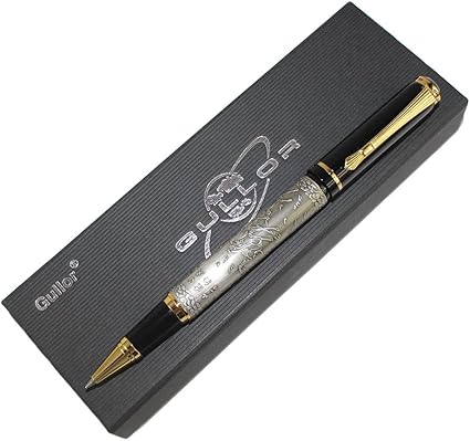 Rodillo chino Gullor bolígrafo con caja de regalo - Plata: Amazon.es: Oficina y papelería
