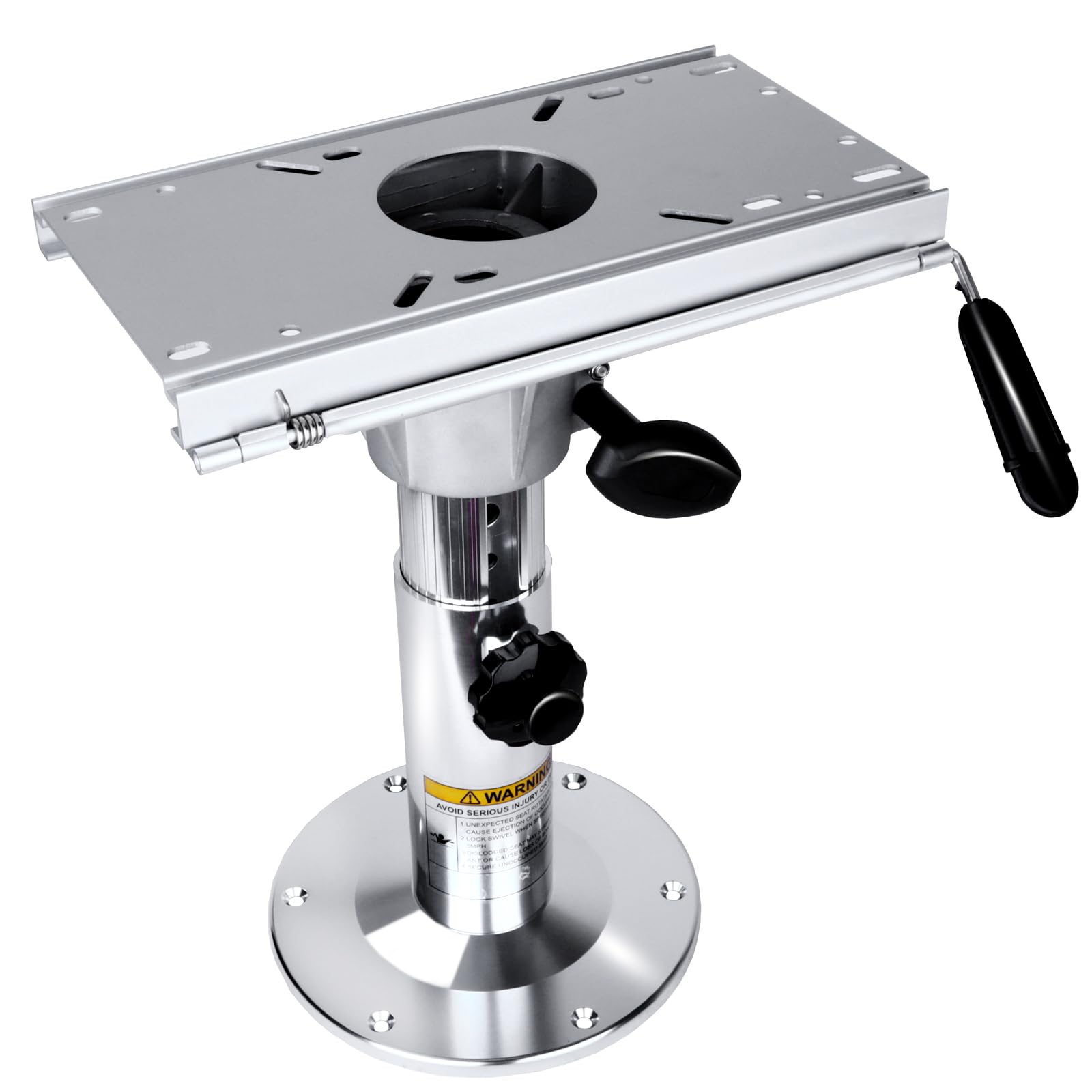 Photo 1 of Adjustable Aluminum Boat Seat Pedestal 13-19 Inch Height with Slide Mount, Boat Chair Base with Locking Mechanism, Smooth 360° Rotation, for Fishing Boats and Marine Vessels