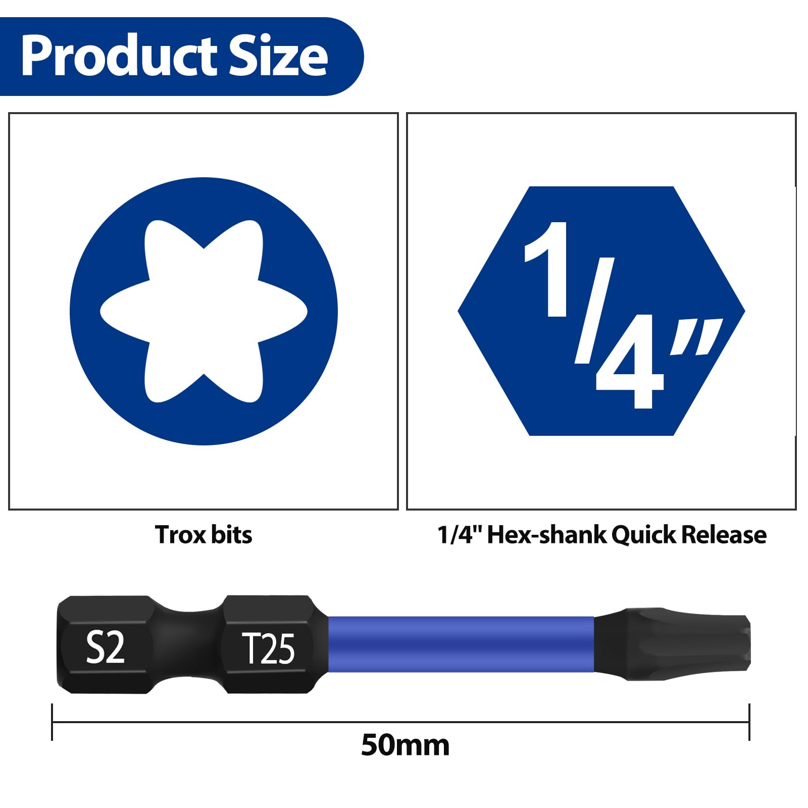 HPHOPE Bits Set, Bit-Sortiment, 10 Stück, T25 Bit 2