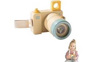 WOODEN TEETHER Wooden Camera Kaleidoscope Toy, Magical Multi-Prisms Kaleidoscope Toy for Kids