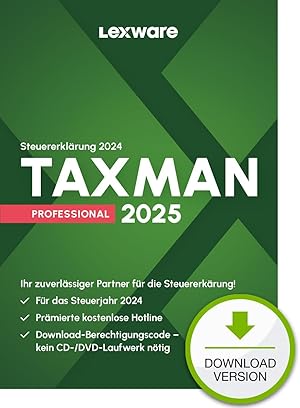 TAXMAN professional 2025 (für das Steuerjahr 2024) | PC Aktivierungscode per Email