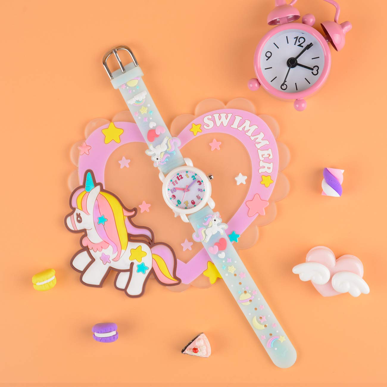 Venhoo Kids Watches 3D Cute Cartoon Waterproof Silicone Children Toddler Wrist Watches Time Teacher Gifts for 3-10 Ages Boys Little Child-Universe…