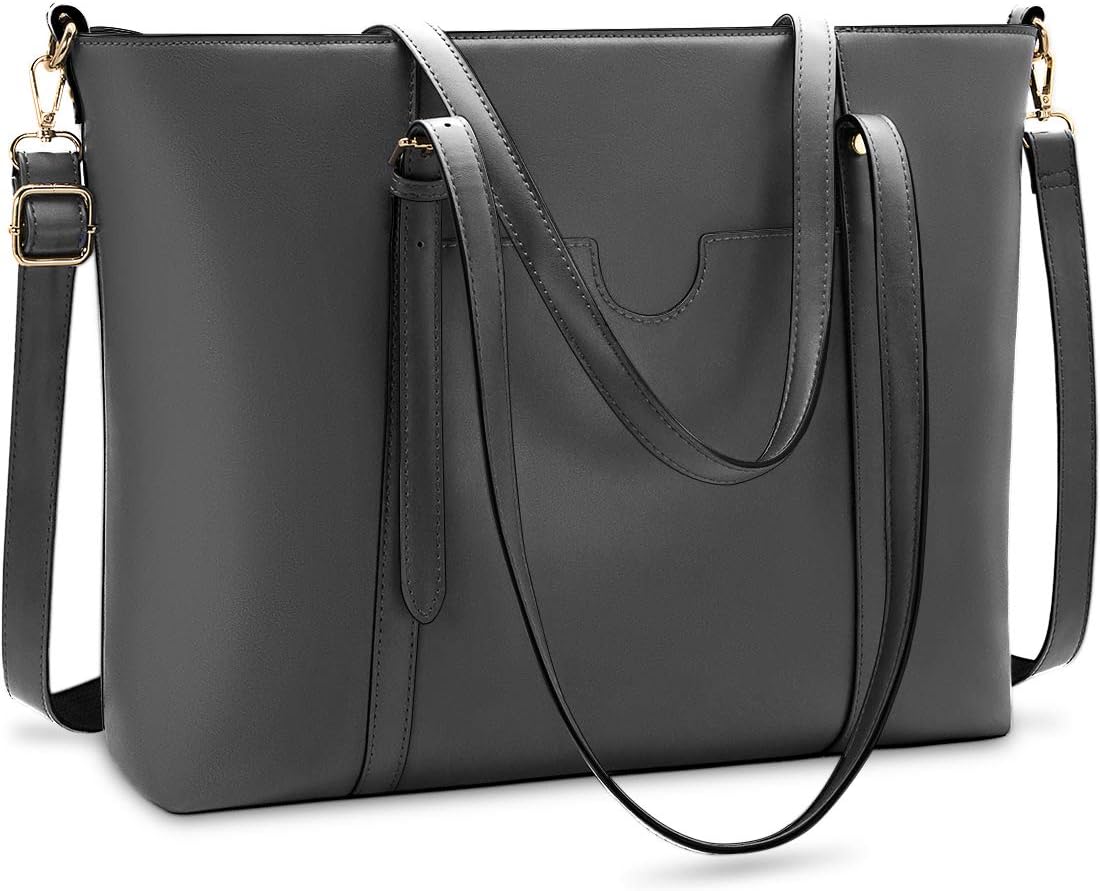 NUBILY Women Handbag Laptop Tote Bag 15.6 Inch Leather Amazon.co.uk