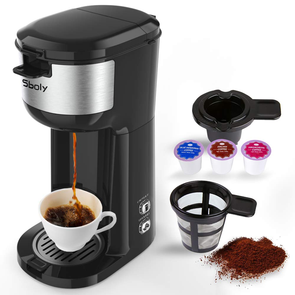 Sboly Single Serve K Cup Coffee Maker Brewer for K-Cup Pod & Ground Coffee