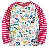 Fiream Girls' Cotton Crewneck Solid Long Sleeve T-Shirt(175007TZ,4-5YRS)