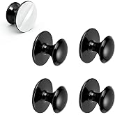 QVYQVY Self Adhesive Cabinet Knobs, 4 Pack, Black | Self Stick Hardware, No-Punch Peel and Stick, For Refrigerators Dressers Windows Closets