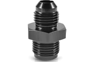 PFCKE 6AN male 5/8 x 18 inverted flare thread adapter aluminum straight black connector.