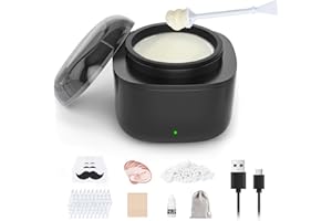 CAVSTORM Nose Wax Kit Men, Nose Hair Waxing Kit with 158°F Smart Temp Control, 40 Sticks, 100g Wax, Painless Nose Hair Removal with USB-C Fast Heating, Upgraded Capacity, Multi-Accessories