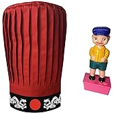 Hibachi Chef Tall Hat in Red with Headband and Wee Wee Squirting Boy