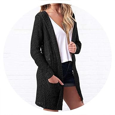 hooded long cardigan womens