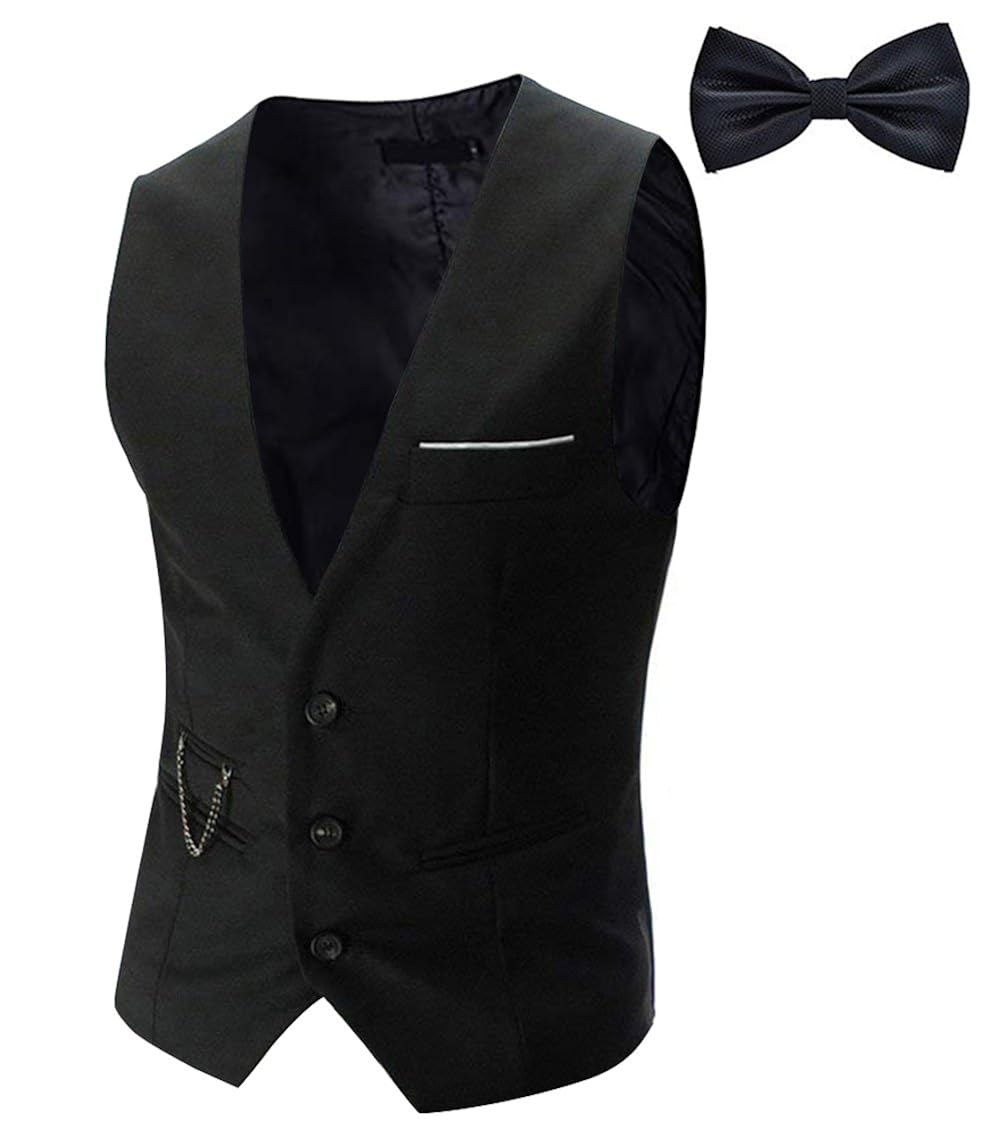 1920s Tuxedo, Hats, Shoes, Shirts, Formal Wear for Sale Tueenhuge Mens Top Designed Tuxedo Blazer Suit Vest Waistcoat with Bow Tie  AT vintagedancer.com