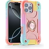 MARKILL Compatible with iPhone 16 Pro Max Case 6.9 Inch with Ring Stand, Heavy-Duty Military Grade Shockproof Phone Kids Cover for iPhone 16 Pro Max