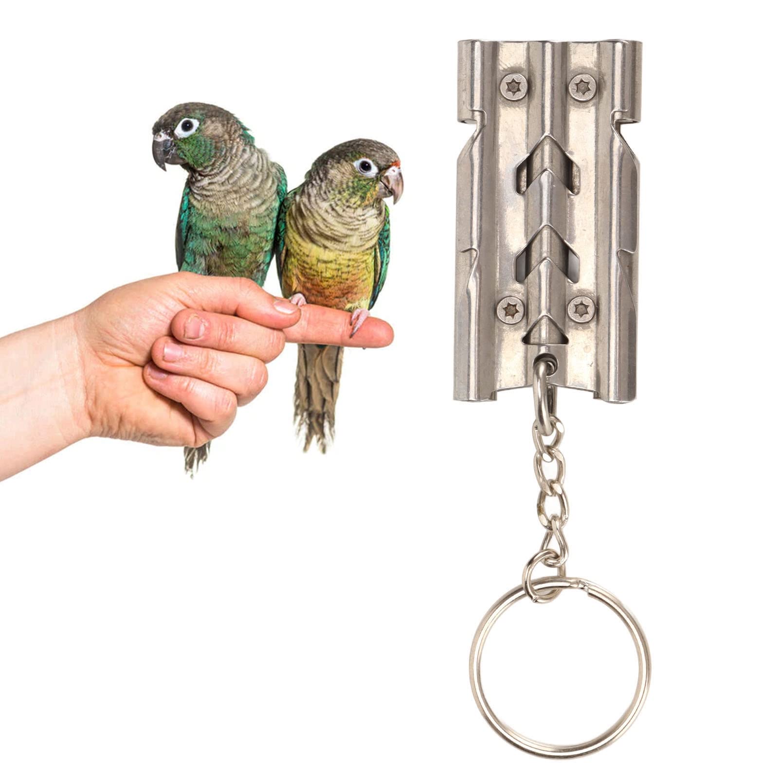 Bird Training Whistle, High Decibel Sound Stainless Steel Parrot Training Whistle for Flight Training Tools for Birds