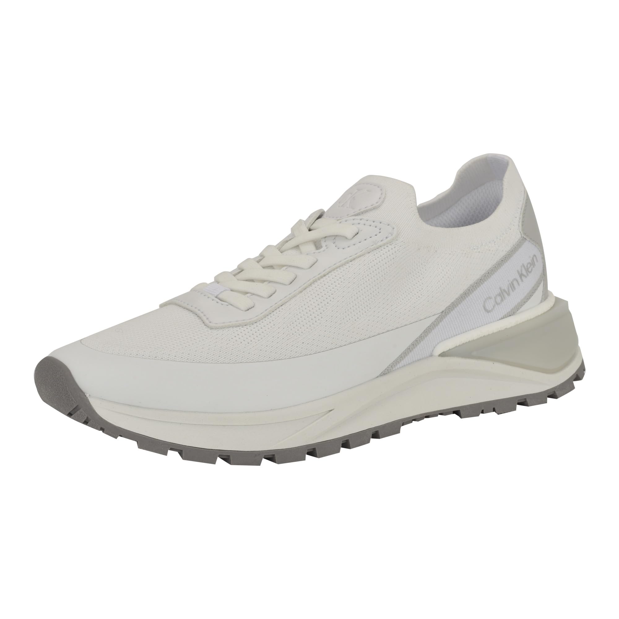 Calvin Klein Women’s Geneo Sneaker, White/Silver 140, 9.5