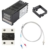 PID Temperature Controller Kit 0-400℃ Range &plusmn;0.5% FS Accuracy | Auto-Tuning PID with ON/OFF Stepless Control, Self-Adjusting Stabilization, AC 110-240V Wide Input, LED Digital Readout
