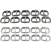 DGOL 20pcs 1 inch Strong Belt Pin Buckle Strap Webbing Roller Buckles (Silver+Gunmetal)