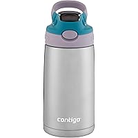 Contigo Kids Stainless Steel Water Bottle with Redesigned AUTOSPOUT Straw, 13 oz, Taro & Juniper