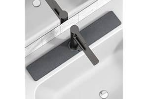 Yinoos 23.6" x 4" Stone Faucet Mat for Kitchen Sink, Quick Drying Diatomite Sink Tray, Faucet Sink Splash Guard for Prevents Moisture Buildup (Dark Gray)