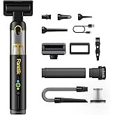 Fanttik Slim V10 APEX Cordless Car Vacuum, 4-in-1 Portable Mini Handheld Vac, 19kPa Suction Power, Upgraded Smart Digital Display, 2 Suction Modes for Small Jobs, Car, Office Desk, Keyboards (Black)