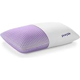Purple Harmony Pillow - Low Loft, Standard Size - Cooling Gel Neck Pillow | Side Sleeper Pillow, Weightless Medium Feel, GelFlex Grid and Talalay Latex Foam for Pressure-Relieving Support