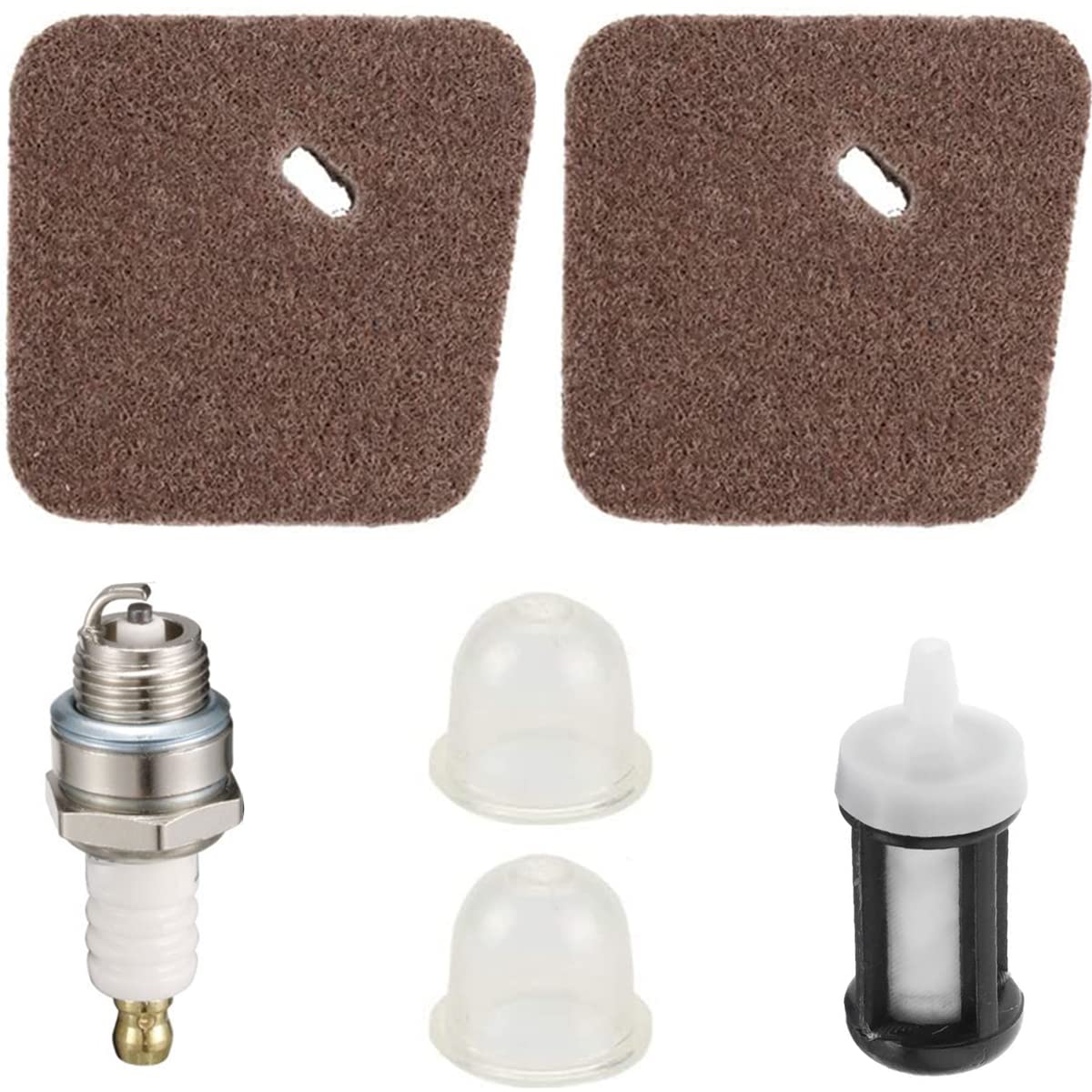ZAMDOE Air Filter Spark Plug Fuel Filter Primer Bulb for STIHL FS38 FS46 FS55 FS55C FS55RC FS45C HL45 KM55R KM55RC String Trimmer Brush Cutter, Replace 4140-124-2800