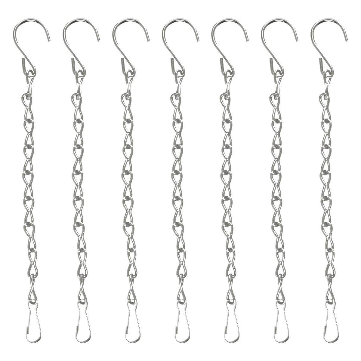 Thyonta 12PCS Metal Hook Chain Adjustable Birdcage Planter Hanging Chain Ideal for Hanging Up Bird Feeders, Baskets（24cm，Grey）
