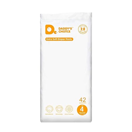 Daddys Choice Cotton-Feel Pant-Style Diapers with Wetness Indicator - 42 Count, Extra Large Size, High-Absorb Disposable Pull-Up Diaper for Kids