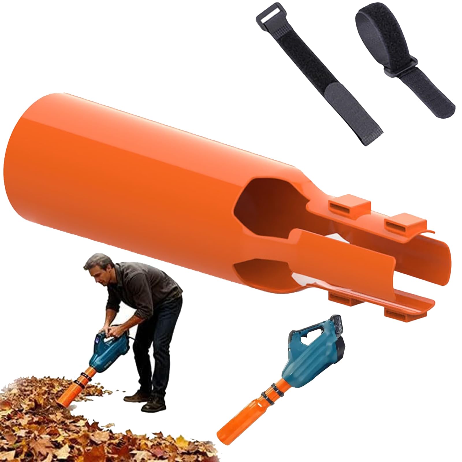 Photo 1 of 15.7-Inch Orange Leaf Blower Attachment, Round Leaf Blower Air Booster, Blade Blower Air Flow Amplifier 2–4 Inch Universal Adapter Lb615/765 and 2–4 Inch Round Nozzle (Orange)