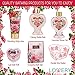 Birthday Gifts From Daughter & Son - Home Spa Gift Basket for Women, Red Rose Scent - Luxury Bath & Body Set with Shower Gel, Bubble Bath, Body Lotion, Bath Salt, Shower Puff and Wired Heart Basket