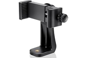Vastar Smartphone Tripod Cell Phone Holder Mount Adapter, Fits iPhone, Samsung, and All Phones, Rotates Vertical and Horizontal, Adjustable Clamp