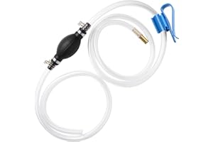 iolory Car Siphon Pump,Water Gas Oil Fuel Hand Syphon Hose Pump Tool Kit with 2 Durable PVC Hoses,Diesel Oil Siphon Pumps For